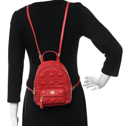 Lambskin Cannage Dioramour Mini Backpack Bright Re...