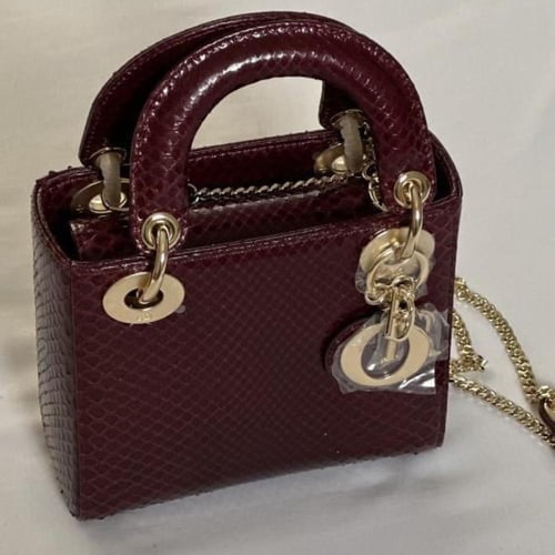 Lady Dior Mini Tote Burgundy