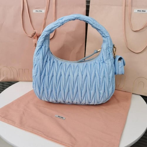 MIU MIU Miu Wander Shoulder Bag in Matelassé Regen...