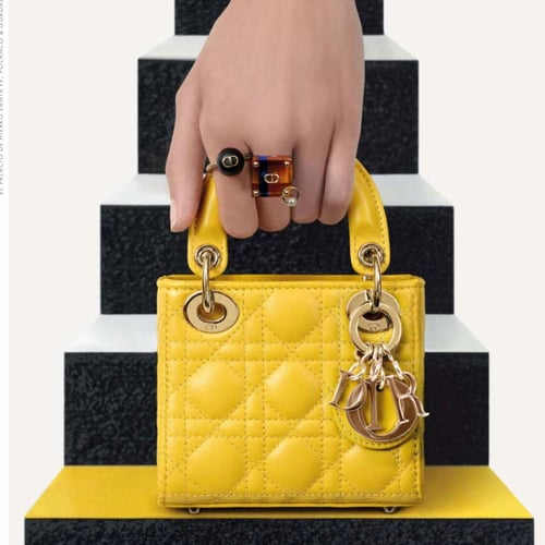 Lady Dior Micro Bag Yellow