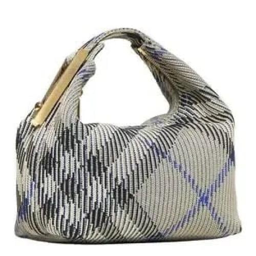 BURBERRY Peg Duffle Mini Woven Top-Handle Bag