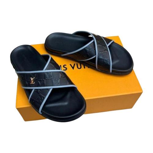 louis vuitton slippers Black