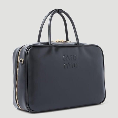 Miu Miu logo-embossed leather shoulder bag