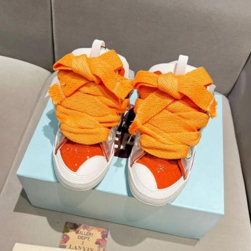 Lanvin Curb lace-up sneakers Orange