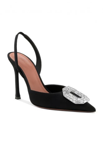 AMINA MUADDI Camelia Satin 105 black Sling Heel
