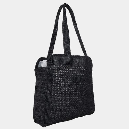 Miu Miu Crochet Raffia Tote Bag