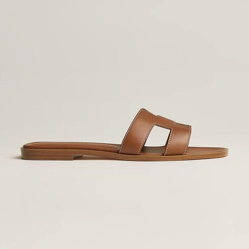 ‏ Hermès Oran brown slipper