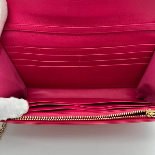 Lady Dior Pouch with Chain Red