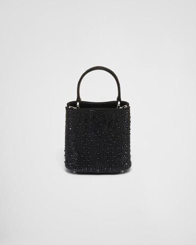 Prada Panier satin bag with crystals-black