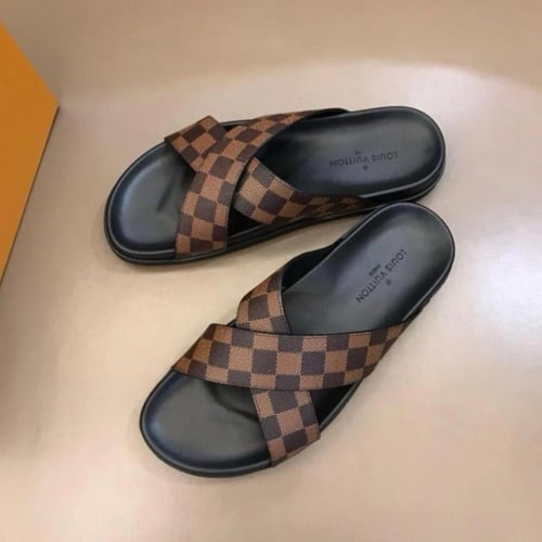 louis vuitton slippers Brown and Black