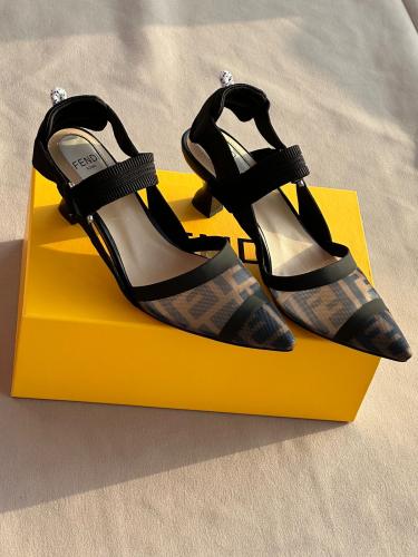 FENDI high heeled brown black