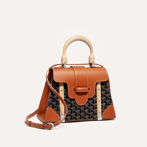 Goyard Saigon Structured PM Bag -Black & Tan