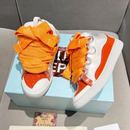 Lanvin Curb lace-up sneakers Orange