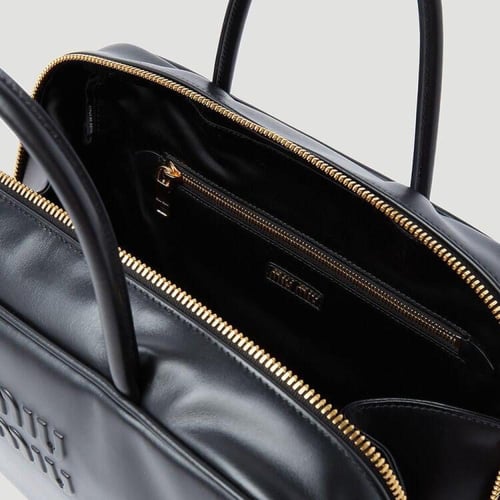 Miu Miu logo-embossed leather shoulder bag