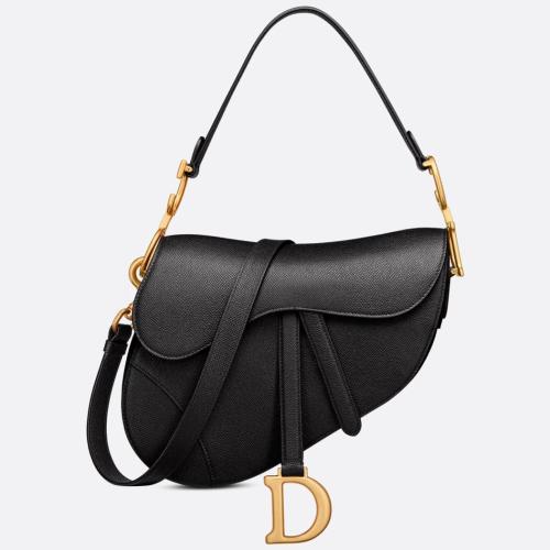 Dior Saddle Bag with Drawstring Black