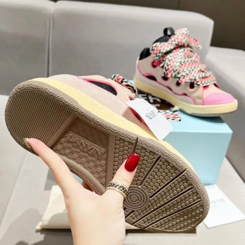 Lanvin Curb lace-up sneakers Light Pink