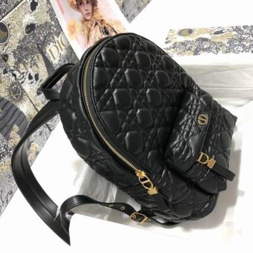 Lambskin Cannage Dioramour Mini Backpack Bright Bl...