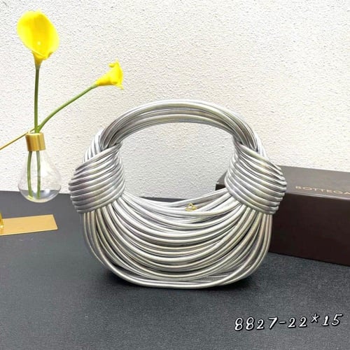 Bottega Double Knot Bag-Silver