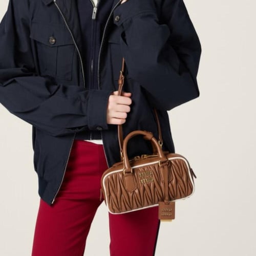 MIU MIU Large Arcadie Top-handle Bag in Matelassé...