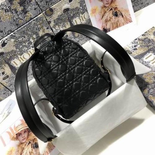Lambskin Cannage Dioramour Mini Backpack Bright Bl...