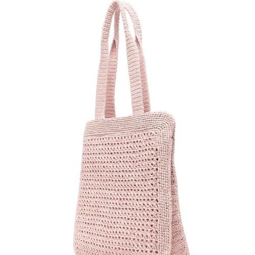 Miu Miu Crochet Raffia Tote Bag