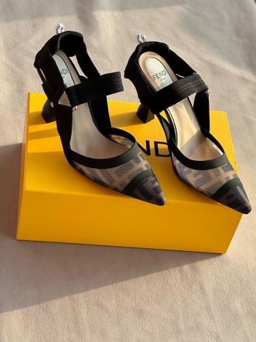 FENDI high heeled black brown