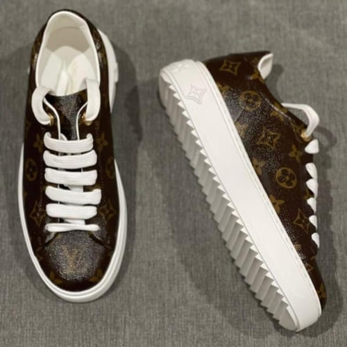 LOUIS VUITTON Time Out Sneakers Brown Monogram