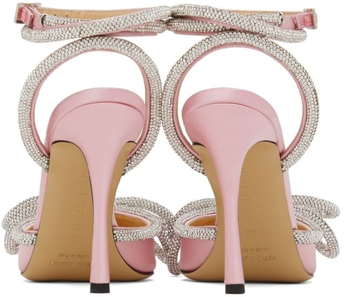 MACH AND MACH Double bow satin light pink pumps