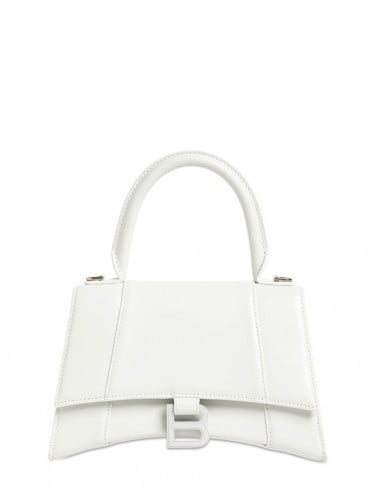 BALENCIAGA Hourglass XS top handbag white