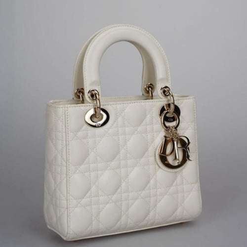Small Lady Dior Bag WHITE