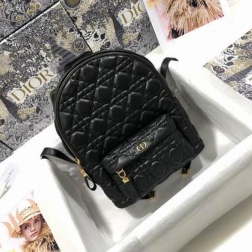 Lambskin Cannage Dioramour Mini Backpack Bright Bl...