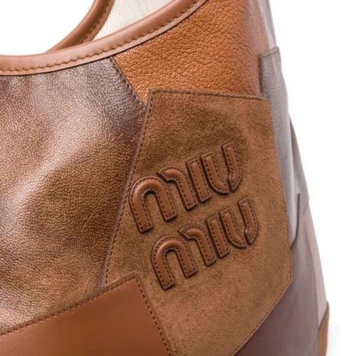 Miu Miu patchwork-design leather shoulder bag