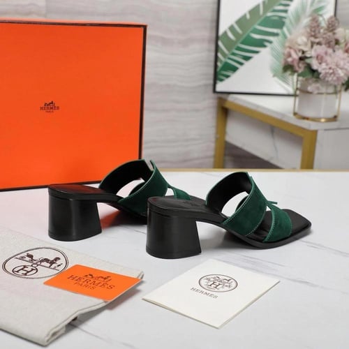 ‏ Hermès Oran Olive Green slipper