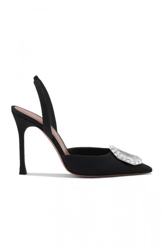 AMINA MUADDI Camelia Satin 105 black Sling Heel
