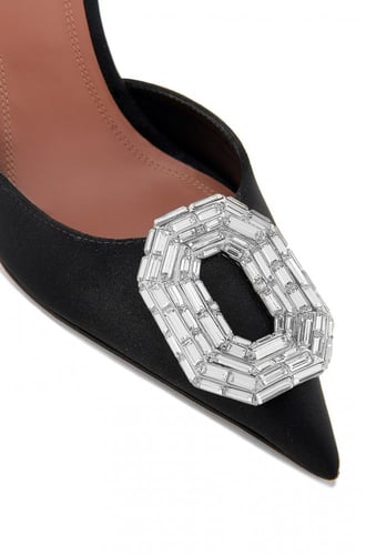 AMINA MUADDI Camelia Satin 105 black Sling Heel