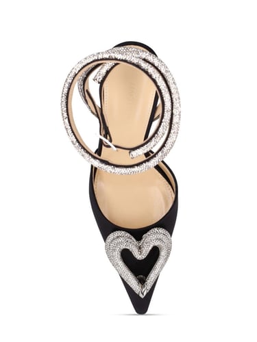 Mach & Mach 110mm Triple Heart satin pumps