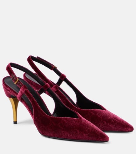 GUCCI GG velvet slingback pumps