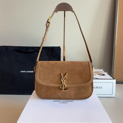 SAINTLAURENT SOLFERINO SMALL Bag-CARAMEL COGNAC
