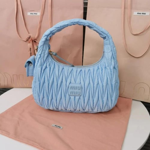 MIU MIU Miu Wander Shoulder Bag in Matelassé Regen...
