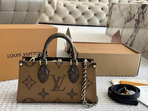 LOUIS VUITTON OnTheGo East West Chain-Brown