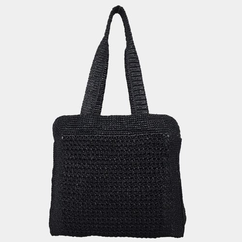 Miu Miu Crochet Raffia Tote Bag