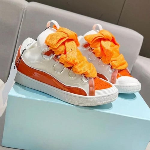 Lanvin Curb lace-up sneakers Orange