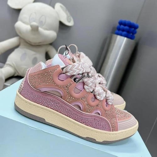 Lanvin Curb lace-up sneakers Light Pink/Multicolor