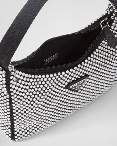 Prada Mini duchesse and crystal bag-black