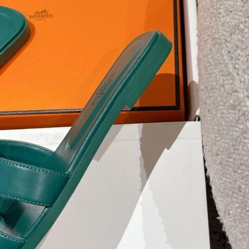 ‏ Hermès Oran Green slipper