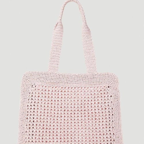 Miu Miu Crochet Raffia Tote Bag