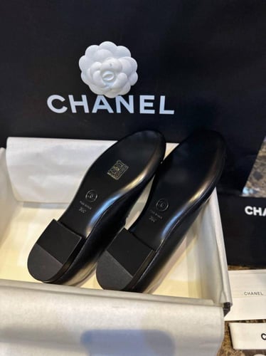 Chanel Black CC Cap Toe Buckle Mary Jane