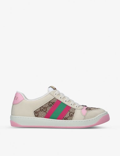 GUCCI Screener Web stripe leather trainers