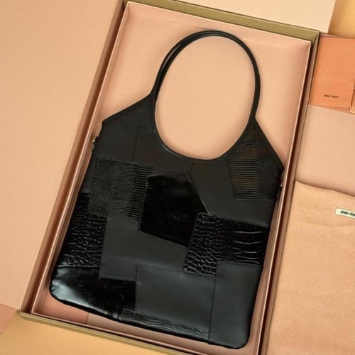 Miu Miu patchwork-design leather shoulder bag