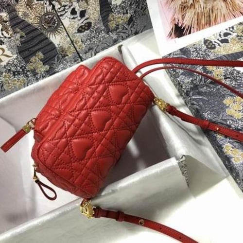 Lambskin Cannage Dioramour Mini Backpack Bright Re...